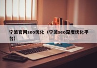 宁波官网seo优化（宁波seo深度优化平台）